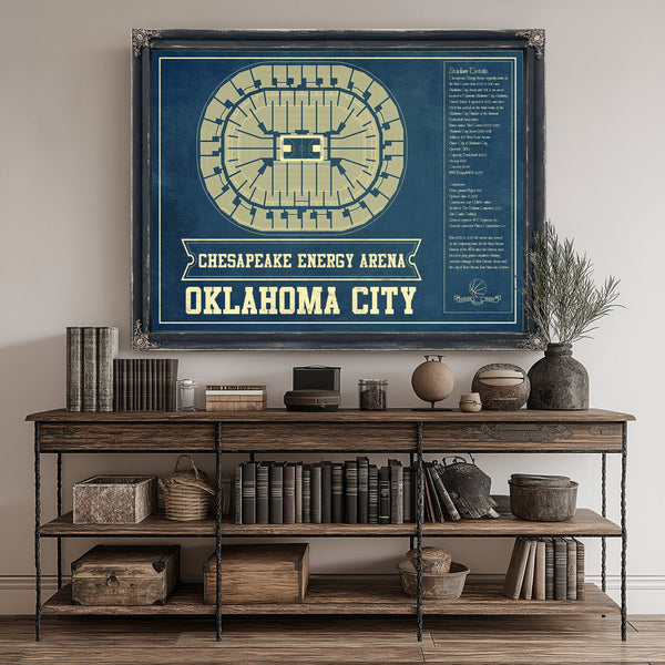 Oklahoma City Thunder - Chesapeake Energy Arena Print canvas print size guide 24x18 36x24 48x36 inches