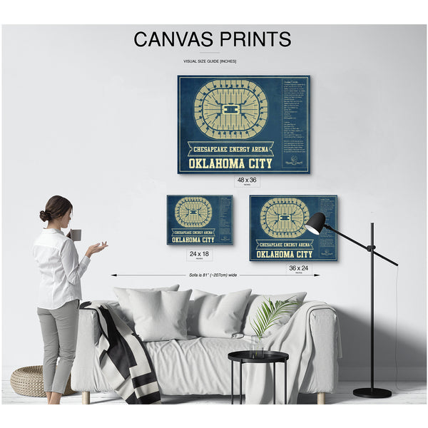 Oklahoma City Thunder - Chesapeake Energy Arena Print displayed on a wall