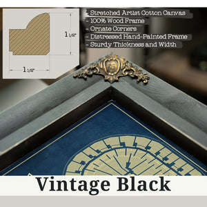Vintage Black frame corner detail, 1.5 inch ornate wood moulding, Oklahoma City Thunder - Chesapeake Energy Arena Print