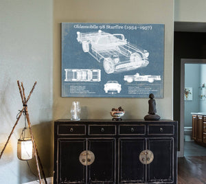 Cutler West Oldsmobile 98 Starfire (1954–1957) Convertible Blueprint Vintage Auto Print