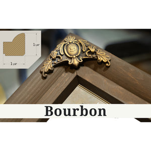 Bourbon frame corner detail, 1.5 inch ornate wood moulding, Original Food Periodic Table of Elements Print