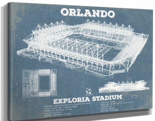 14" x 11" / Stretched Canvas Wrap Cutler West Orlando City Soccer Club - Exploria Stadium Soccer Print