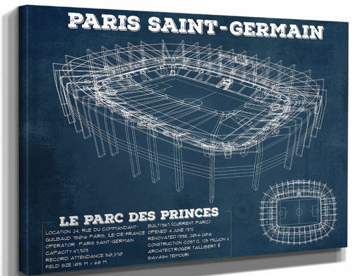 14" x 11" / Stretched Canvas Wrap Cutler West Paris Saint-Germain FC - Parc des Princes Stadium Soccer Print