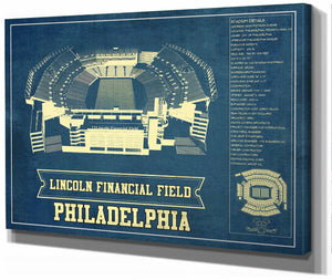 14" x 11" / Stretched Canvas Wrap Cutler West Philadelphia Eagles Lincoln Financial Field Vintage Football Print
