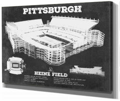 14" x 11" / Stretched Canvas Wrap Cutler West Pittsburgh Steelers Stadium Art - Heinz Field - Vintage Football Print