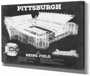 14" x 11" / Stretched Canvas Wrap Cutler West Pittsburgh Steelers Stadium Art - Heinz Field - Vintage Football Print