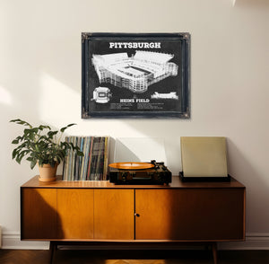 Pittsburgh Steelers Stadium Art - Heinz Field Print framed in Vintage Black in a loft bedroom