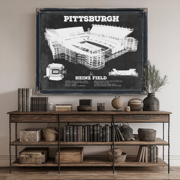 Pittsburgh Steelers Stadium Art - Heinz Field Print canvas print size guide 24x18 36x24 48x36 inches