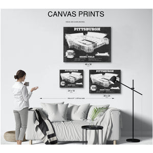 Pittsburgh Steelers Stadium Art - Heinz Field Print displayed on a wall