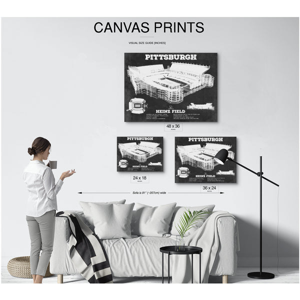 Pittsburgh Steelers Stadium Art - Heinz Field Print displayed on a wall