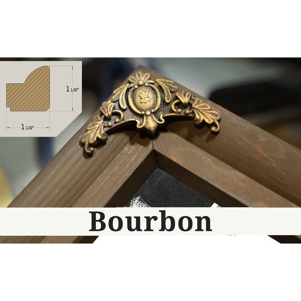 Bourbon frame corner detail, 1.5 inch ornate wood moulding, Pittsburgh Steelers Stadium Art - Heinz Field Print