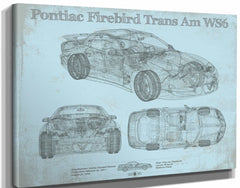 14" x 11" / Stretched Canvas Wrap Cutler West Pontiac Firebird Trans Am WS6 Vintage Auto Print