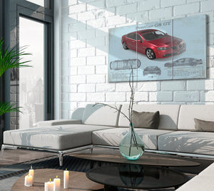 Cutler West Pontiac G8 Gt Sport Red Metallic Blueprint Vintage Auto Print