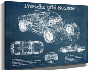 Cutler West Porsche Boxster (Type 986) Blueprint Vintage Auto Print