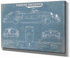 14" x 11" / Stretched Canvas Wrap Cutler West Porsche Speedster 356A 1600 - Vintage Auto Print