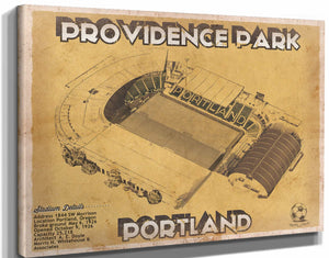 14" x 11" / Stretched Canvas Wrap Cutler West Portland Timbers F.C. - Providence Park Vintage MLS Soccer Print
