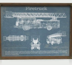 1950 Fire Blueprint Art Print — Gift Idea