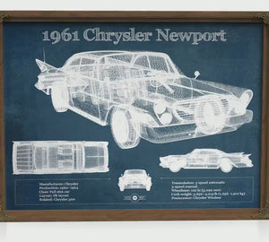1961 Chrysler Newport Blueprint Art Print — Car Lover Gift