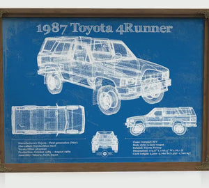 1987 Toyota 4runner Blueprint Truck Print — Gift for Him