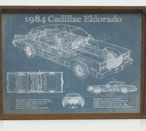 1984 Cadillac Eldorado Blueprint Art Print — Car Lover Gift