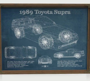 1989 Toyota Supra Blueprint Art Print — Car Lover Gift