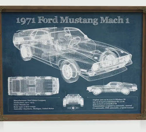 1971 -1973 Ford Mustang Mach 1 First Gen Mustang Facelift Print — Gift