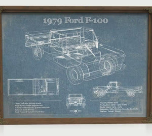 1979 Ford F-100 Blueprint Truck Print — Gift for Him