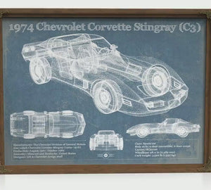 1974 Chevrolet Corvette Stingray Coupe Print — Car Lover Gift