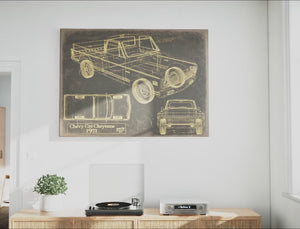 Bentley 4½ Litre Blueprint Art Print — Car Lover Gift