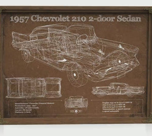 1957 Citroen 2Cv Blueprint Art Print — Car Lover Gift