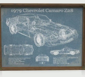 1979 Chevrolet Camaro Z28 Blueprint Art Print — Car Lover Gift