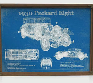 1930 Packard Eight Blueprint Art Print — Car Lover Gift