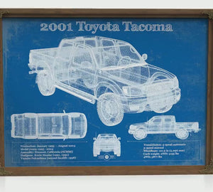 2001 Toyota Tacoma Double Cab Limited Truck Print — Gift for Him