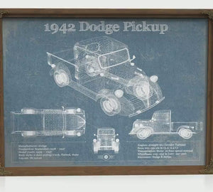 1942 Dodge Blueprint Truck Print — Gift for Him