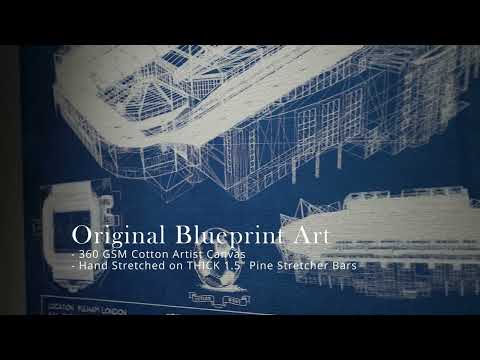 River Plate Estadio Monumental Antonio Vespucio Liberti Team Color Blueprint Soccer Print