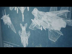 F-15 Eagle Vintage Aviation Blueprint Military Print - Custom Name and Squadron Text