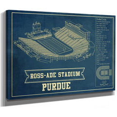 Purdue Boilermakers - Ross-Ade Football Stadium Print as a stretched canvas wrap with gallery wrapped edges