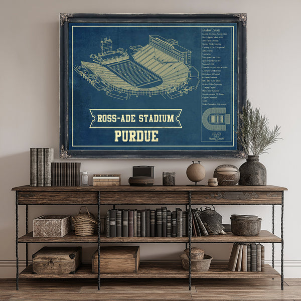 Purdue Boilermakers - Ross-Ade Football Stadium Print canvas print size guide 24x18 36x24 48x36 inches