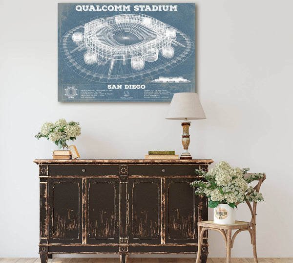 Cutler West Qualcomm Stadium - San Diego Stadium - Vintage San Diego State Aztecs Football Print