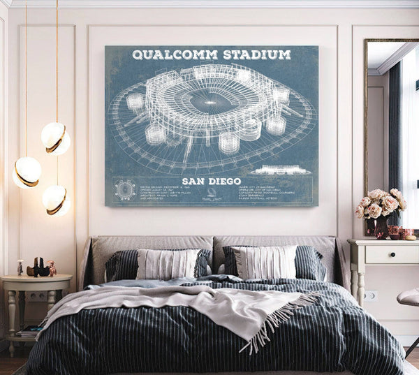 Cutler West Qualcomm Stadium - San Diego Stadium - Vintage San Diego State Aztecs Football Print