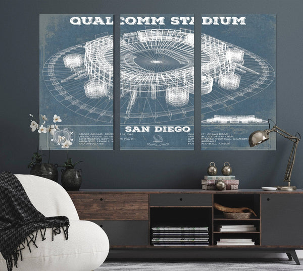 Cutler West Qualcomm Stadium - San Diego Stadium - Vintage San Diego State Aztecs Football Print