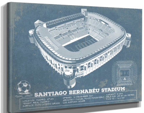 14" x 11" / Stretched Canvas Wrap Cutler West Real Madrid Football Club Santiago Bernabeu Stadium Soccer Print