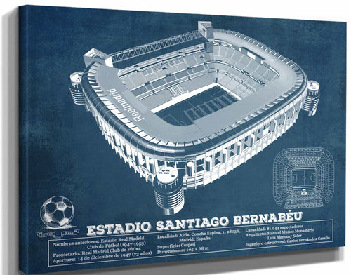 14" x 11" / Stretched Canvas Wrap Cutler West Real Madrid Football Club - Santiago Bernabeu Stadium Soccer Print