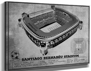 14" x 11" / Stretched Canvas Wrap Cutler West Real Madrid Football Club - Santiago Bernabéu Stadium Stadium Soccer Team Color Print