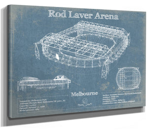 14" x 11" / Stretched Canvas Wrap Cutler West Rod Laver Arena Park Vintage Australian Open Arena Print