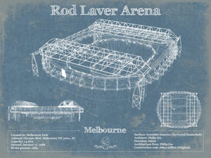 14" x 11" / Unframed Cutler West Rod Laver Arena Park Vintage Australian Open Arena Print