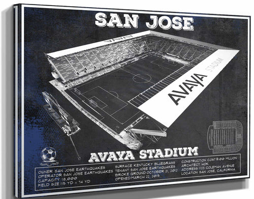14" x 11" / Stretched Canvas Wrap Cutler West San Jose Earthquakes Avaya