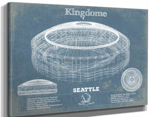 14" x 11" / Stretched Canvas Wrap Cutler West Seattle Mariners - Kingdome Stadium Vintage Baseball Print