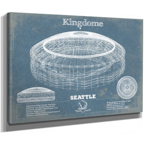 Seattle Mariners - Kingdome Stadium Print as a stretched canvas wrap with gallery wrapped edges
