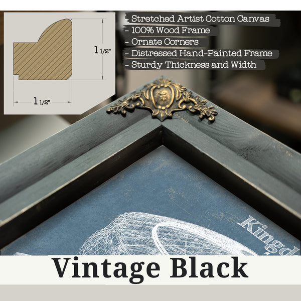 Vintage Black frame corner detail, 1.5 inch ornate wood moulding, Seattle Mariners - Kingdome Stadium Print
